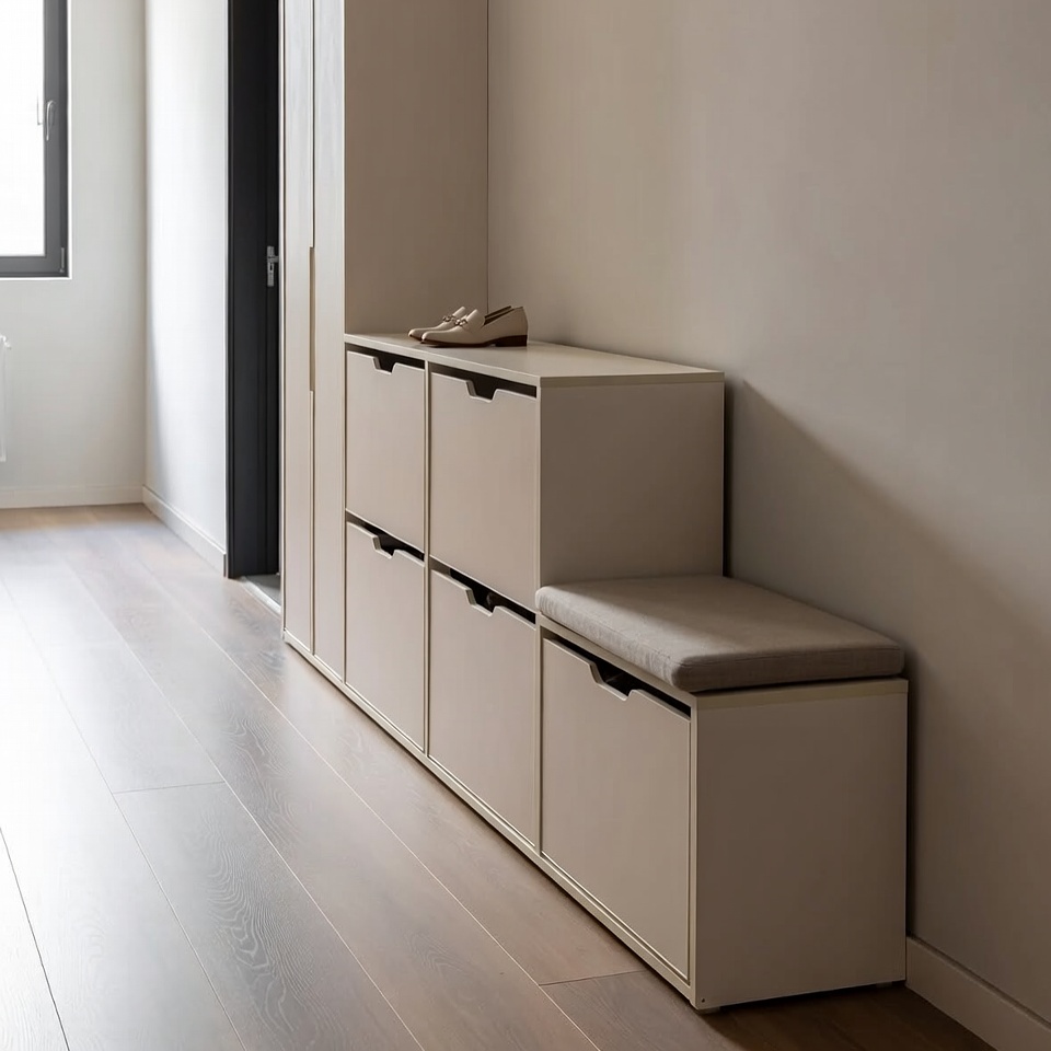 Обувница с сиденьем: практичное хранение обуви и комфорт в прихожей